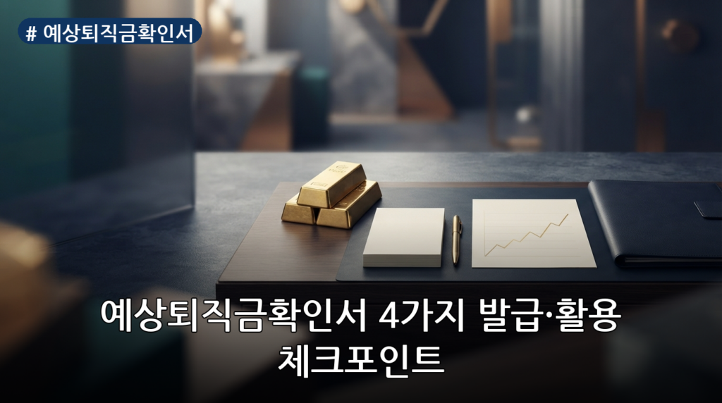 예상퇴직금확인서 4가지 발급·활용 체크포인트