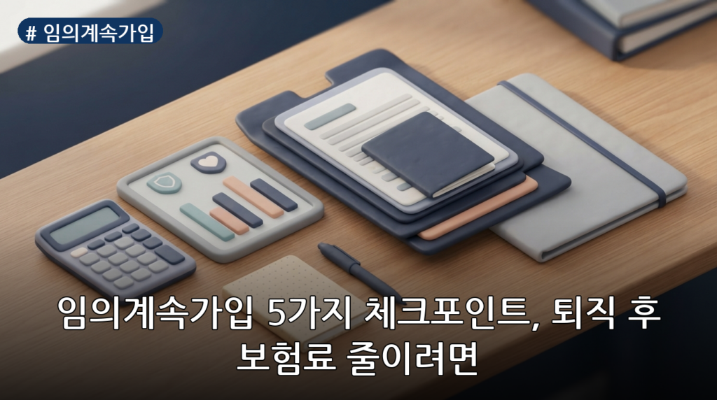 임의계속가입 5가지 체크포인트, 퇴직 후 보험료 줄이려면