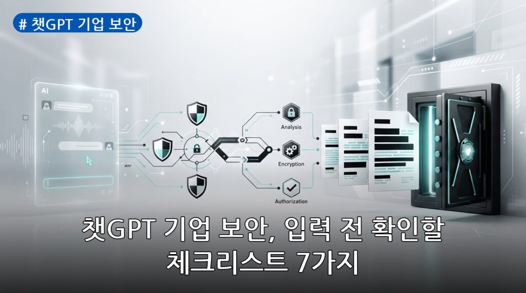 챗GPT 기업 보안, 입력 전 확인할 체크리스트 7가지