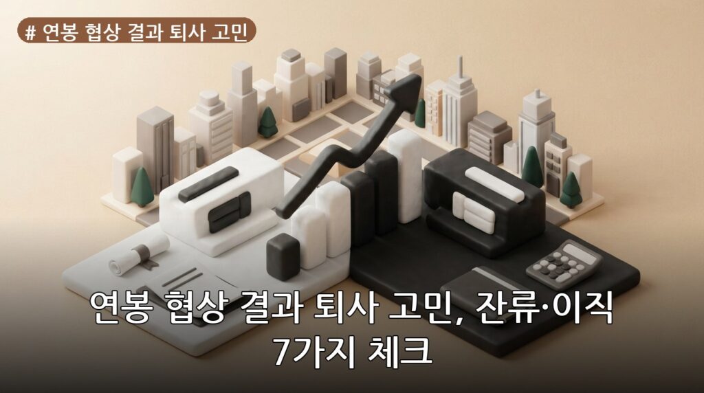 연봉 협상 결과 퇴사 고민, 잔류·이직 7가지 체크